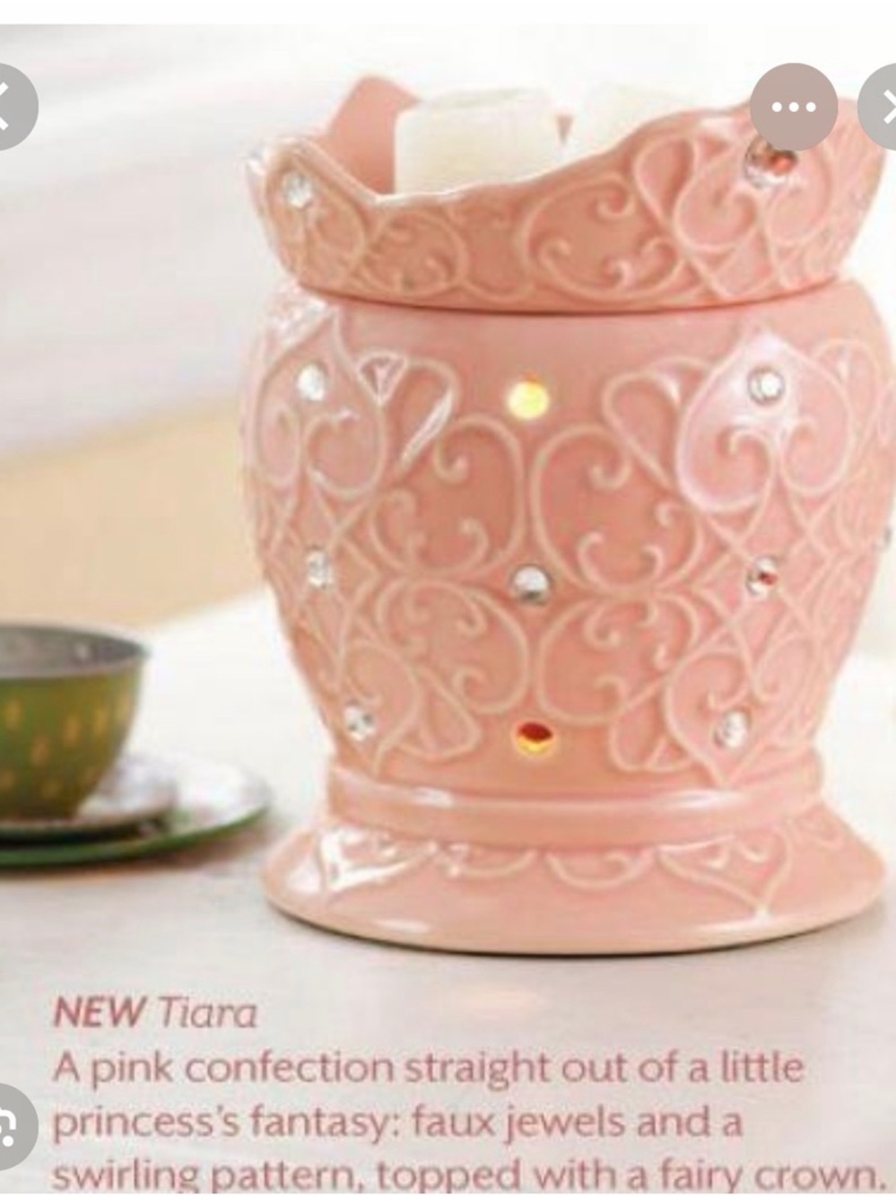 Scentsy Pink Tiara Ceramic Wax Warmer Decorative Home Accent NIB